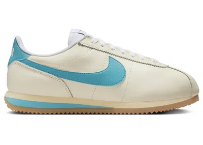Pre-owned Nike Cortez Teal Nebula (women's) Sneakers In Coconut Milk/gum Yellow/pale Vanilla