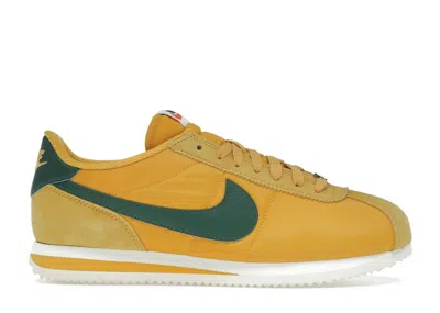 Pre-owned Nike Cortez Textile Gorge Green (women's) Sneakers In Yellow Ochre/safety Orange/black
