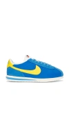 Nike Cortez Suede And Leather-trimmed Shell Sneakers In Light Photo Blue  Lightening  Sail  & Mu