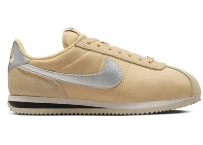Pre-owned Nike Cortez Textile Metallic Silver (women's) Sneakers In Sesame/light Orewood Brown/black