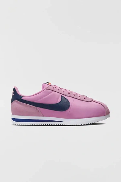 NIKE WOMEN'S CORTEZ TEXTILE SNEAKER IN BEYOND PINK/BLUE VOID/WHITE, WOMEN'S AT URBAN OUTFITTERS