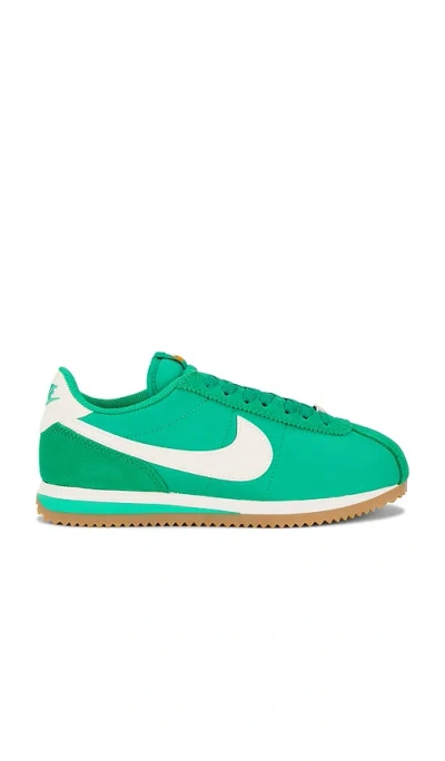 Nike Cortez Leather And Suede-trimmed Shell Sneakers In Green