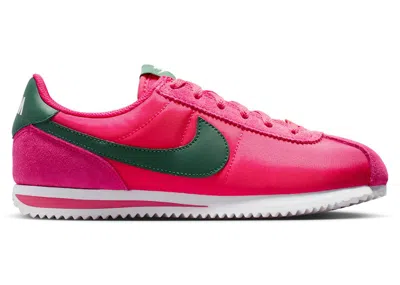 Pre-owned Nike Cortez Textile Sneakers In Rush Pink/white/fir