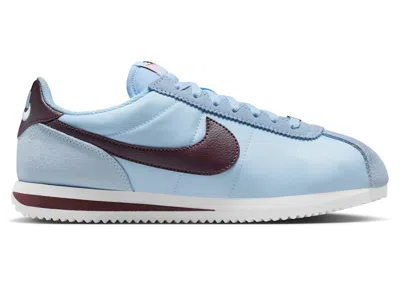 Pre-owned Nike Cortez Textile (women's) Sneakers In Celestine Blue/white/burgundy Crush