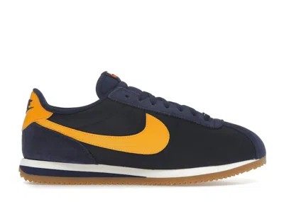 Pre-owned Nike Cortez Txt Michigan (women's) Sneakers In Midnight Navy/university Gold/blue Void