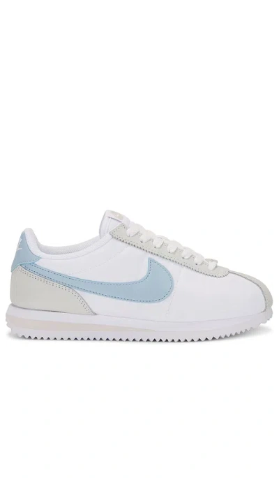 Nike Cortez Txt Sneaker In White  Light Armory Blue  & Light Orewoo