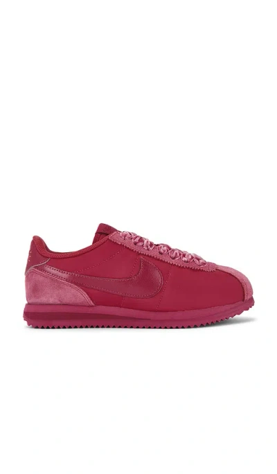 Nike Cortez Velvet Lace Sneaker In Pink