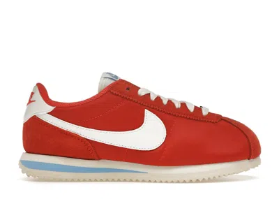 Pre-owned Nike Cortez (women's) Sneakers In Picante Red/university Blue/coconut Milk