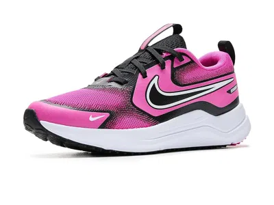 Nike Cosmic Runner (big Kid) Kids Shoes Laser Fuchsia/white/black : 6.5 Big Kid M, Textile In Pink