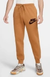 Nike Cotton Blend Fleece Joggers In Flax/ Flax