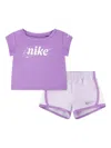 Nike Toddler Girls Essentials Tempo T-shirt & Shorts Set In Purple