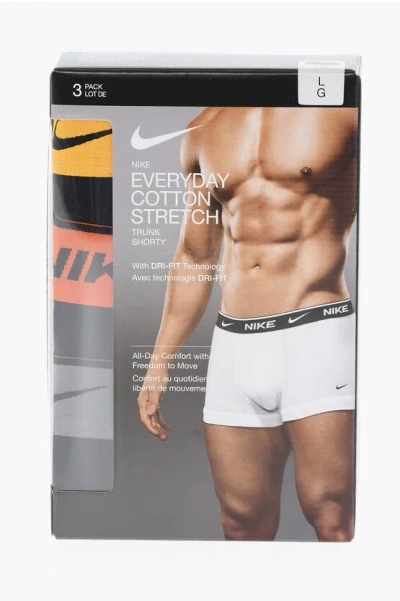 Nike Cotton Stretch 3 Pairs Boxers Set With Logo-band In White