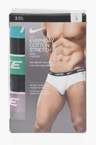 Nike Cotton Stretch 3 Pairs Brief Set In White