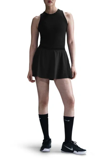 Nike Court Ace Advantage Dri-fit High Waist Tennis Skirt In Black