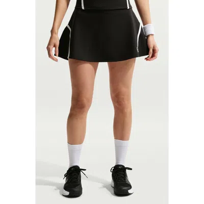 Nike Court Advantage Dri-fit High Waist Tennis Skort In Black