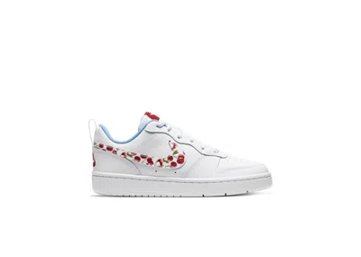 Pre-owned Nike Court Borough Low 2 Cherry Sneakers In White/university Blue/track Red