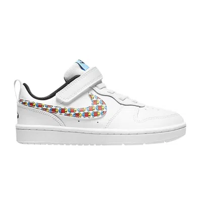 Pre-owned Nike Court Borough Low 2 Se Ps 'happy Hoops' | White | Kid's Size 11