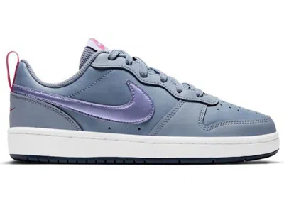 Pre-owned Nike Court Borough Low 2 Sneakers In Ashen Slate/fireberry/thunder Blue