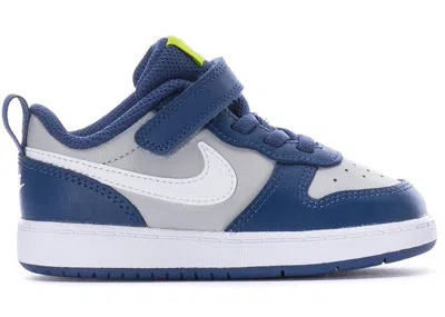 Pre-owned Nike Court Borough Low 2 Sneakers In Grey Fog/mystic Navy Blue/atomic Green