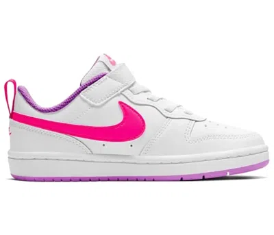 Pre-owned Nike Court Borough Low 2 Sneakers In White/fuchsia Glow/hyper Pink