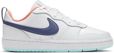Pre-owned Nike Court Borough Low 2 Sneakers In White/navy Blue/teal