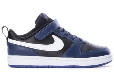 Pre-owned Nike Court Borough Low 2 White Sneakers In Midnight Navy Blue/black/dark Purple Dust In Multi
