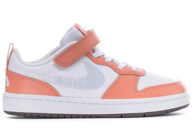 Pre-owned Nike Court Borough Low 2 White Sneakers In Sidewalk/aura/light Madder Root
