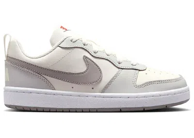 Pre-owned Nike Court Borough Low Recraft College Grey Sneakers In Sail/photon Dust/picante Red