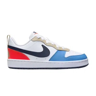 Pre-owned Nike Court Borough Low Recraft Gs 'white Thunder Blue Light Crimson' | Kid's Size 4