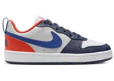 Pre-owned Nike Court Borough Low Recraft Hyper Royal Sneakers In Midnight Navy Blue/team Orange/light Silver
