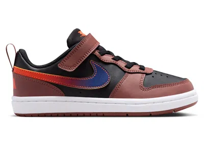 Pre-owned Nike Court Borough Low Recraft Orange Deep Night Sneakers In Black/red Sepia/team Orange