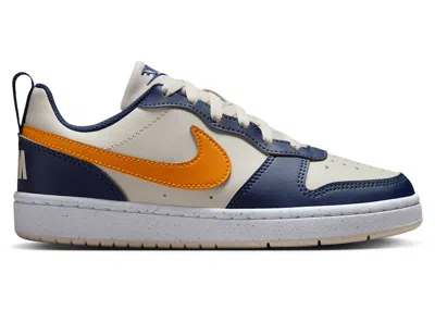 Pre-owned Nike Court Borough Low Recraft Orange Peel Sneakers In Light Orewood Brown/midnight Navy Blue/white