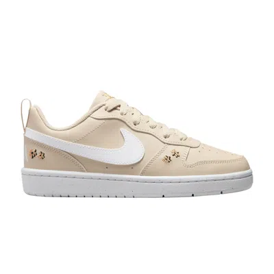 Pre-owned Nike Court Borough Low Recraft Se Gs 'embroidered Floral' | Tan | Kid's Size 5.5
