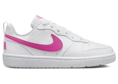Pre-owned Nike Court Borough Low Recraft Sneakers In White/laser Fuchsia
