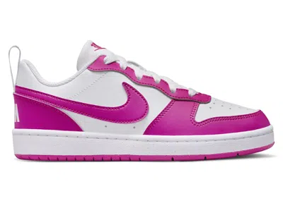 Pre-owned Nike Court Borough Low Recraft Sneakers In White/laser Fuchsia