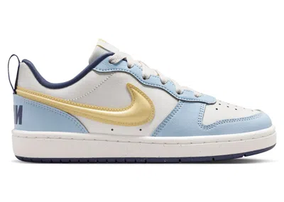 Pre-owned Nike Court Borough Low Recraft Soft Yellow Sneakers In Sail/celestine Blue