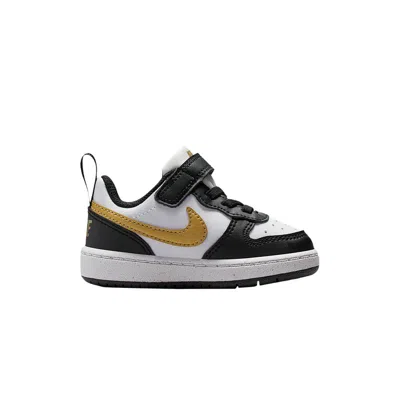 Pre-owned Nike Court Borough Low Recraft Td 'black White Metallic Gold' | Infant Size 7