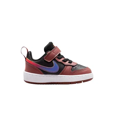 Pre-owned Nike Court Borough Low Recraft Td 'black/red Sepia/team Orange/deep Night' | Infant Size 8
