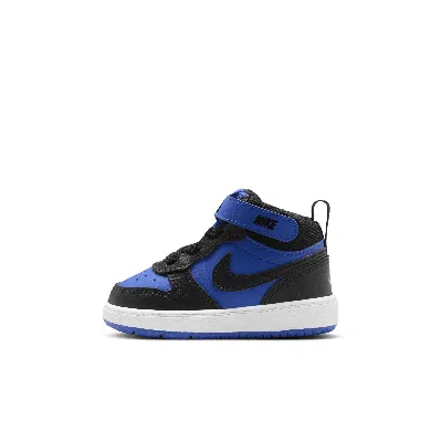Nike Court Borough Mid 2 Baby/toddler Shoes In Game Royal/black/white