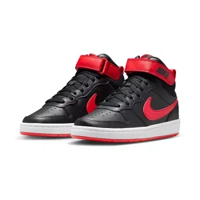 Nike Court Borough Mid 2 Big Kid Boys Sneakers In Black