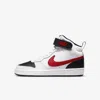 Nike Court Borough Mid 2 Big Kids' Shoes In White,black,university Red