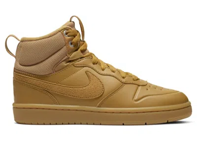 Pre-owned Nike Court Borough Mid 2 Boot Sneakers In Wheat/gum Medium Brown