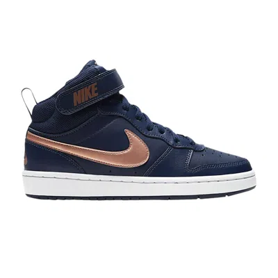 Pre-owned Nike Court Borough Mid 2 Gs 'navy Metallic Red Bronze' | Blue | Kid's Size 5