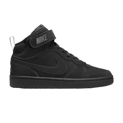 Pre-owned Nike Court Borough Mid 2 Gs 'triple Black' | Kid's Size 5