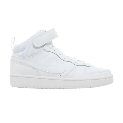Pre-owned Nike Court Borough Mid 2 Gs 'triple White' | Kid's Size 4