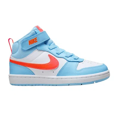 Pre-owned Nike Court Borough Mid 2 Ps 'aquarius Blue Orange' | Kid's Size 3