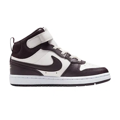 Pre-owned Nike Court Borough Mid 2 Ps 'sail Burgundy Ash' | Black | Kid's Size 2