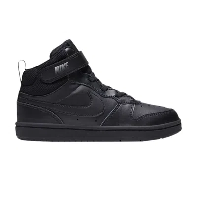 Pre-owned Nike Court Borough Mid 2 Psv 'triple Balck' | Black | Kid's Size 11
