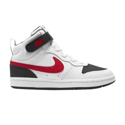 Pre-owned Nike Court Borough Mid 2 Psv 'white Black University Red' | Kid's Size 4.5