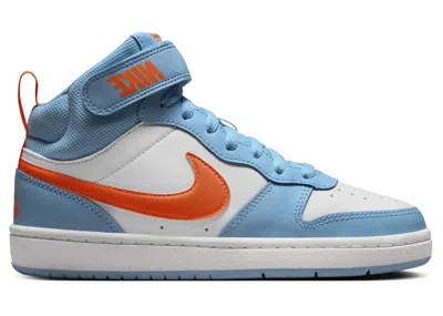 Pre-owned Nike Court Borough Mid 2 Sneakers In Aquarius Blue/white/total Orange In Multi